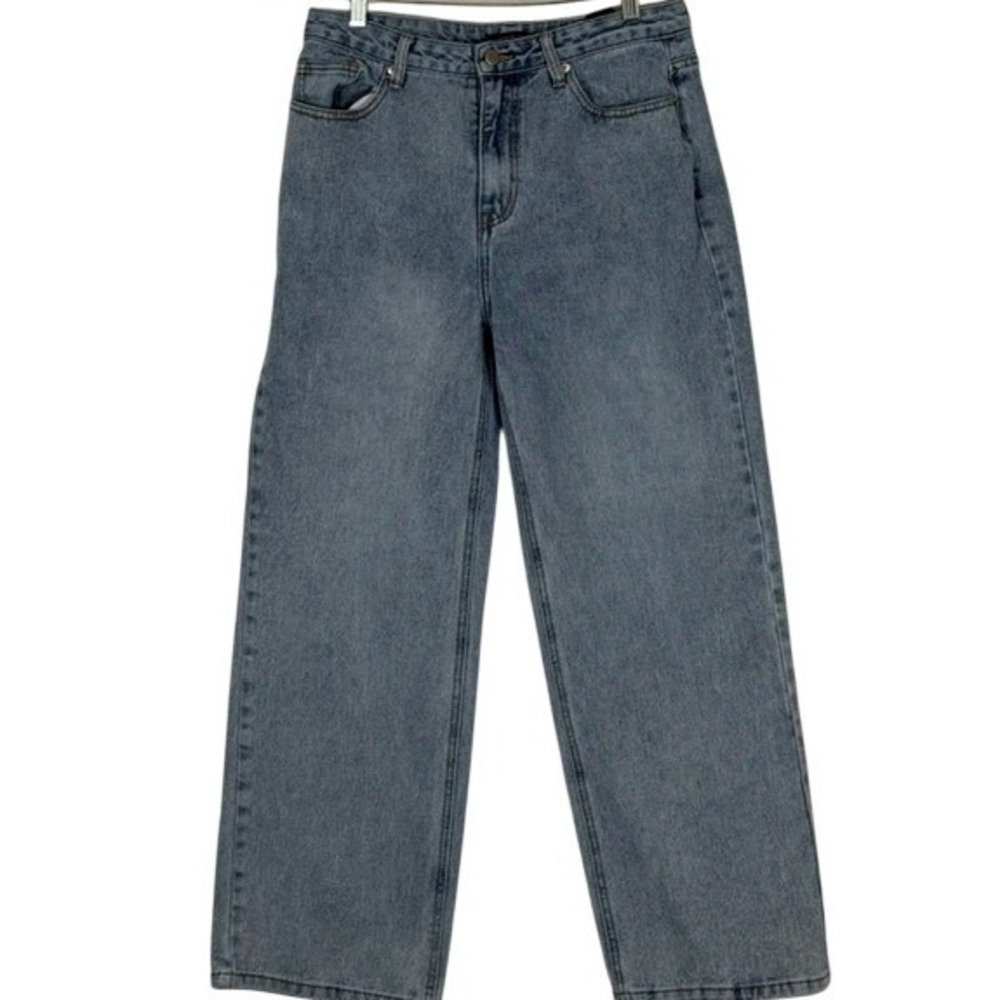 66 GIRLS PREMIUM DENIM MONSTER JEAN Wide Leg‎ Light Wash Jeans XL  Y2K